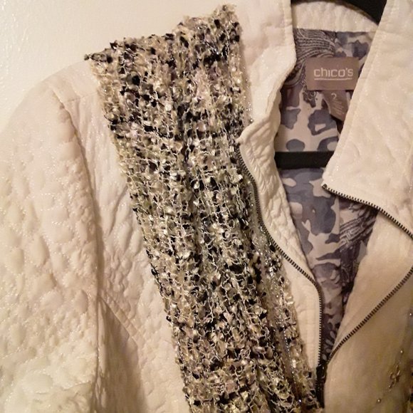 Chico's Ivory White Jacket Sz. 2 Not Worn! - Picture 3 of 8